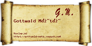 Gottwald Máté névjegykártya